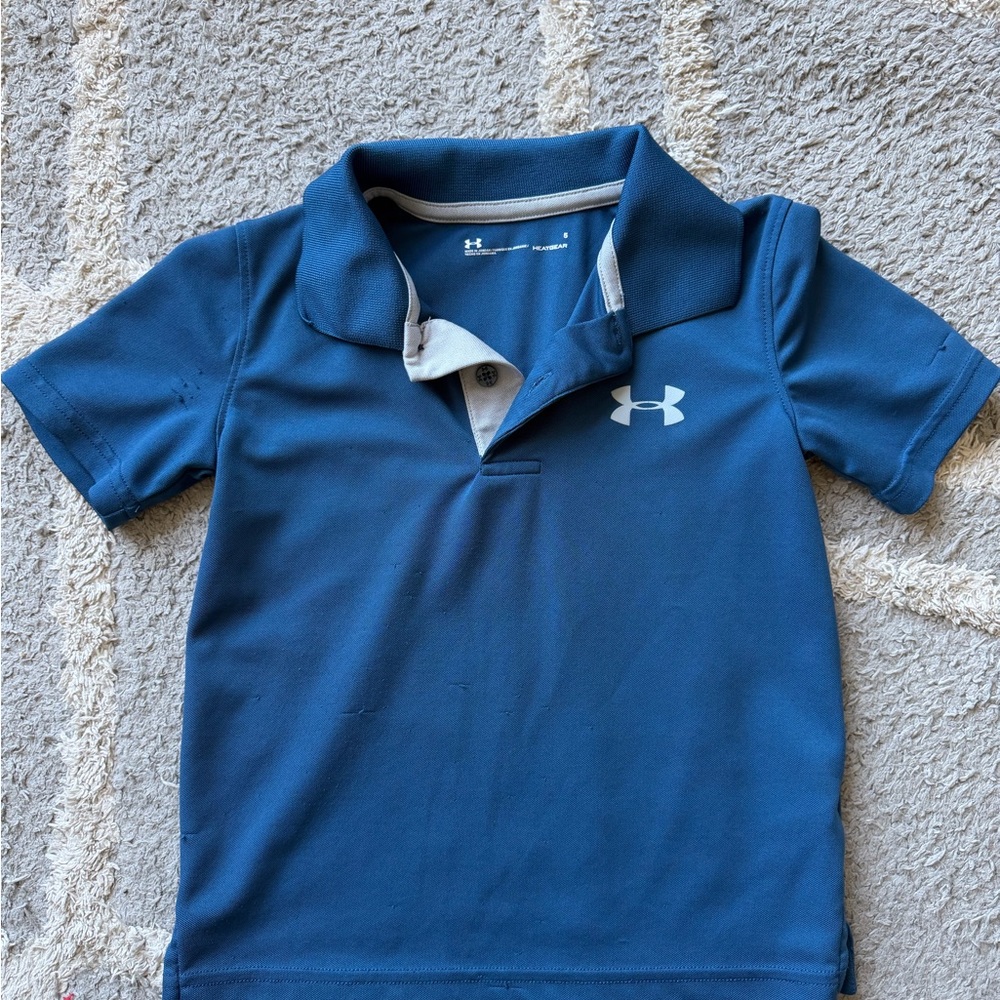 Under Armour Kids Polo Tops - Neon Green, Navy, Teal, Gray, Red - Picture 4 of 11